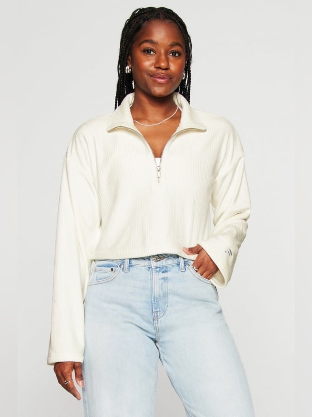 Fabletics super soft Plush Rib Half Zip Sweatshirt XL